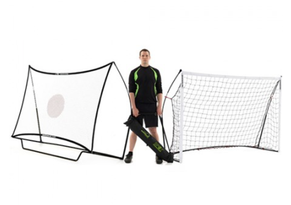 244 x 152cm Football Goal and Rebounder Quickplay Match Combo 8 x 5ft 